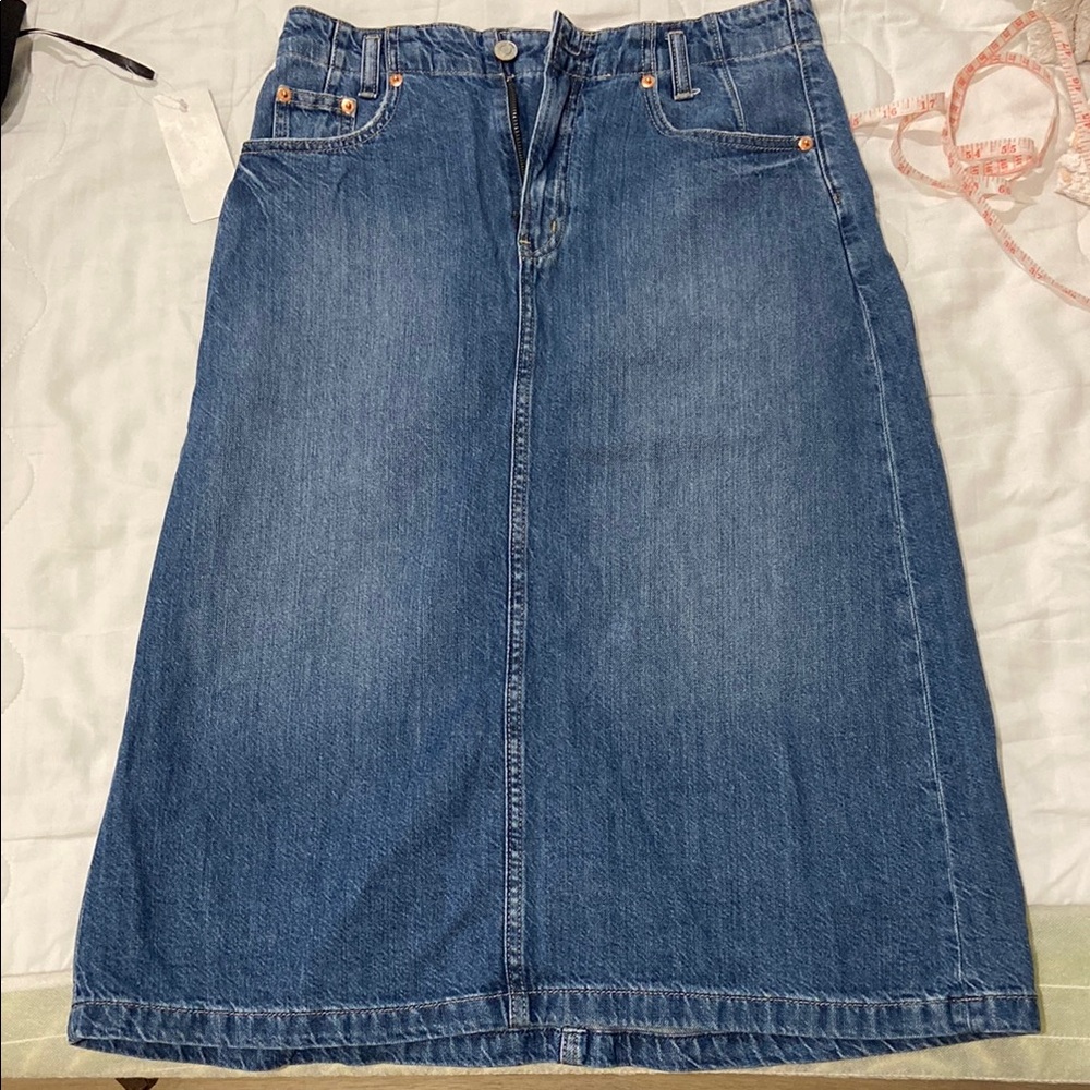 Gap Blue Denim Midi Skirt